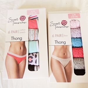 NWT Secret Treasures Multi-Color Thong Set Size L